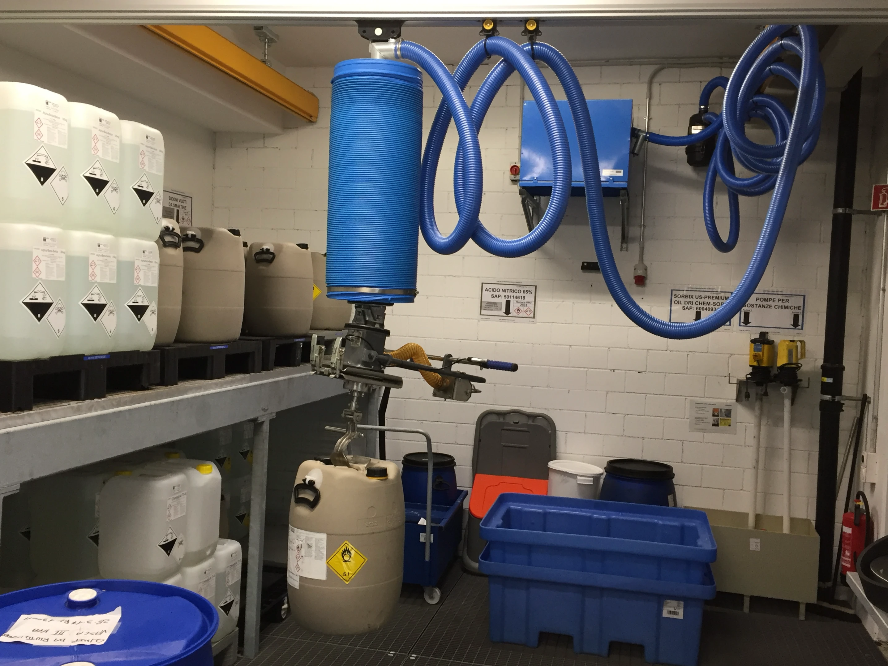 Drum handling and bucket handling with control