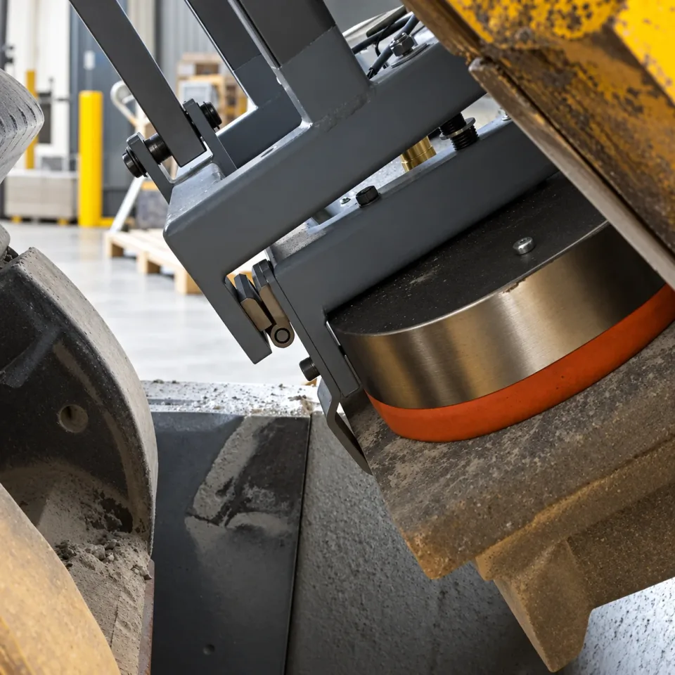 Lifting attachment on an impact plate