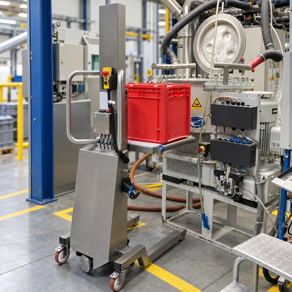 Container handling at process equipment