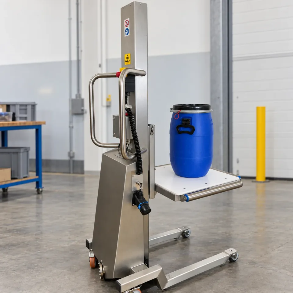 Blue drum on a mobile lifting aid