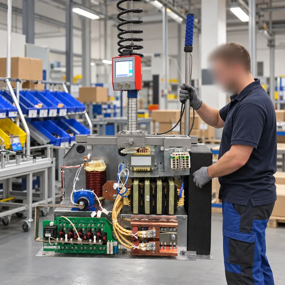 Positioning an electronics assembly with a lifting aid