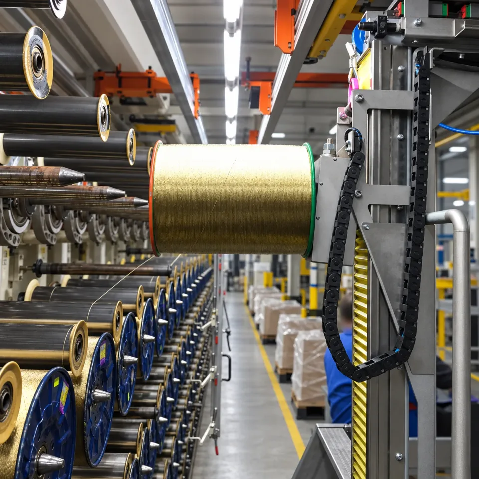 Picking a spool at a production line
