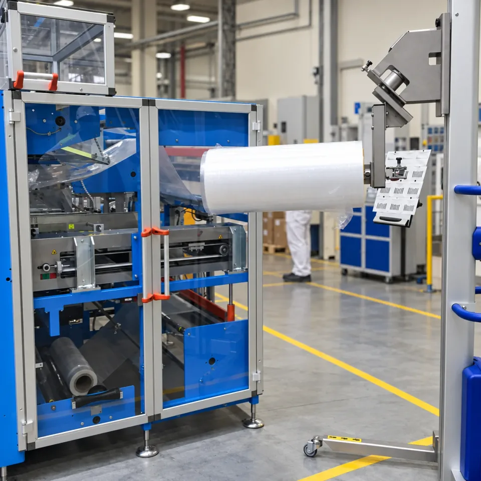 Film roll at a packaging machine