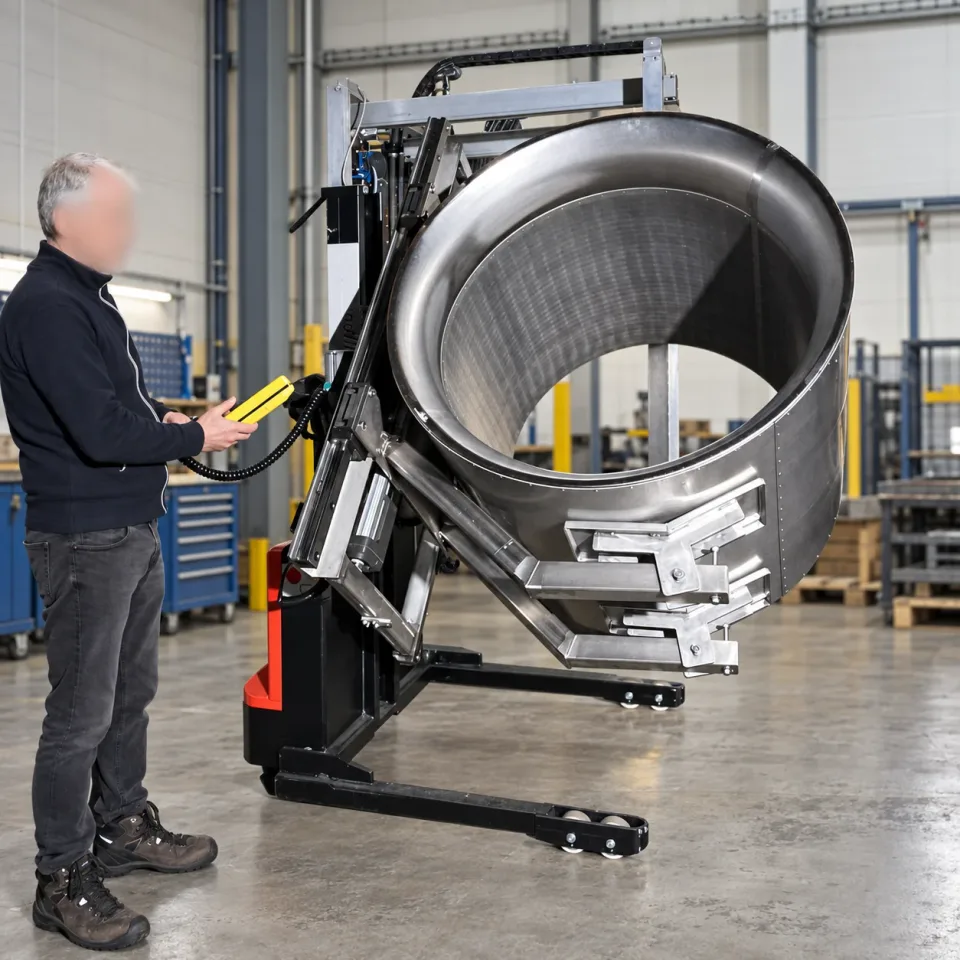 Rotating a ring-shaped machine component