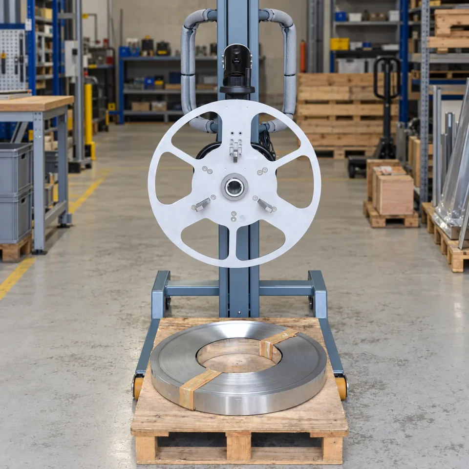 Round metal component in a lifting fixture