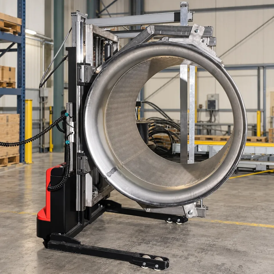 Ring-shaped metal component in a rotating fixture
