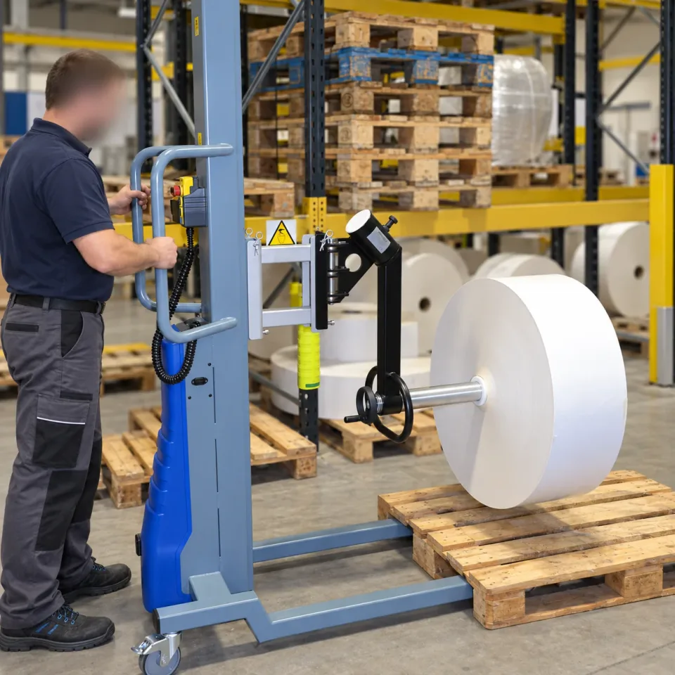 Picking a roll from a pallet